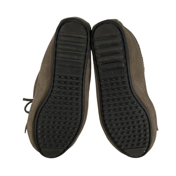 Minnetonka Kiltie Hardsole Fringe Moccasins Womens SIZE 5 Suede Dark Brown Shoes - Picture 7 of 9